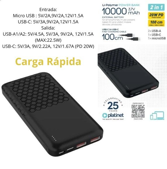 Power Bank Platinet – 10000mAh